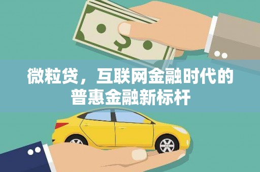 宽甸微粒贷，互联网金融时代的普惠金融新标杆