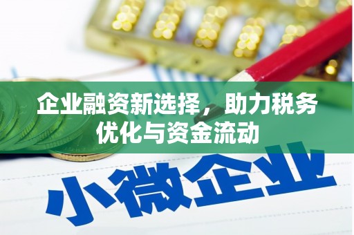 宽甸企业融资新选择，助力税务优化与资金流动