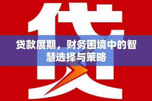 宽甸贷款展期，财务困境中的智慧选择与策略