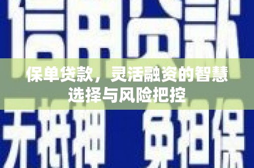 宽甸保单贷款，灵活融资的智慧选择与风险把控