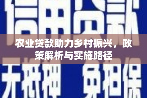 宽甸农业贷款助力乡村振兴，政策解析与实施路径