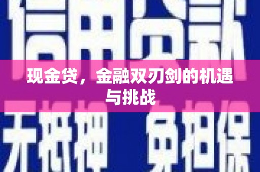 宽甸现金贷，金融双刃剑的机遇与挑战
