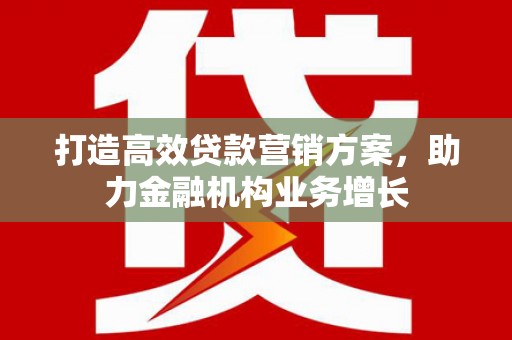 宽甸打造高效贷款营销方案，助力金融机构业务增长