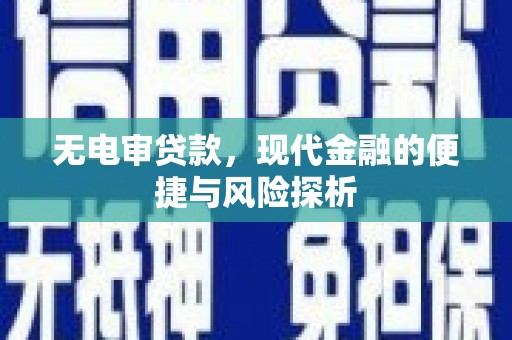 宽甸无电审贷款，现代金融的便捷与风险探析