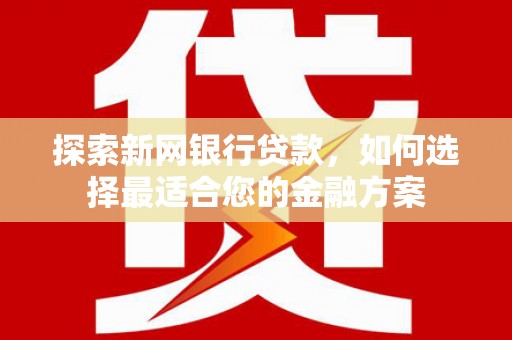 宽甸探索新网银行贷款，如何选择最适合您的金融方案