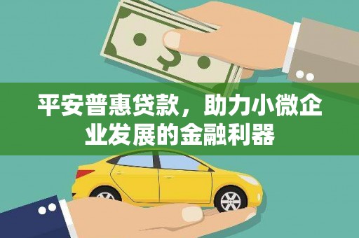 宽甸平安普惠贷款，助力小微企业发展的金融利器