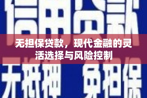 宽甸无担保贷款，现代金融的灵活选择与风险控制