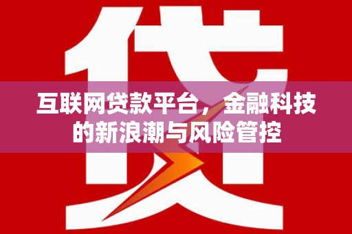 宽甸互联网贷款平台，金融科技的新浪潮与风险管控