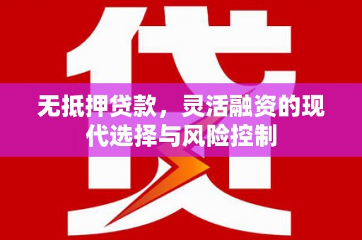宽甸无抵押贷款，灵活融资的现代选择与风险控制