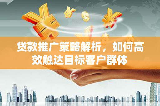 宽甸贷款推广策略解析，如何高效触达目标客户群体