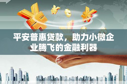 宽甸平安普惠贷款，助力小微企业腾飞的金融利器