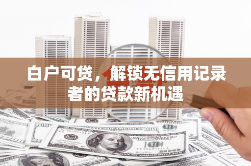 宽甸白户可贷，解锁无信用记录者的贷款新机遇