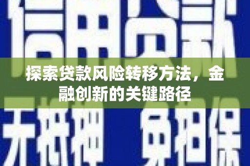 宽甸探索贷款风险转移方法，金融创新的关键路径