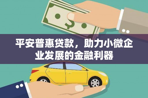 宽甸平安普惠贷款，助力小微企业发展的金融利器