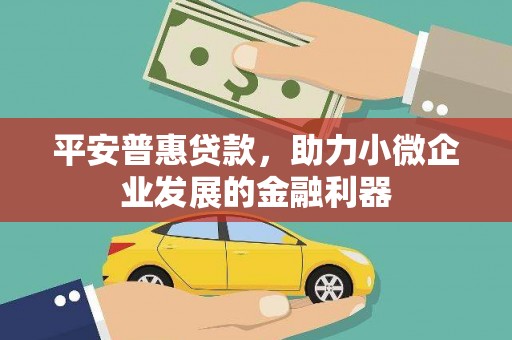 宽甸平安普惠贷款，助力小微企业发展的金融利器
