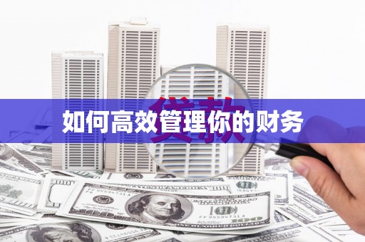 宽甸如何高效管理你的财务